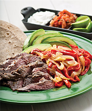 Beef Fajitas with Red Peppers and Onions